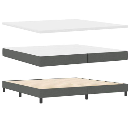Letto a molle con testiera Grigio scuro 200 x 200 cm Tessuto | homemem39