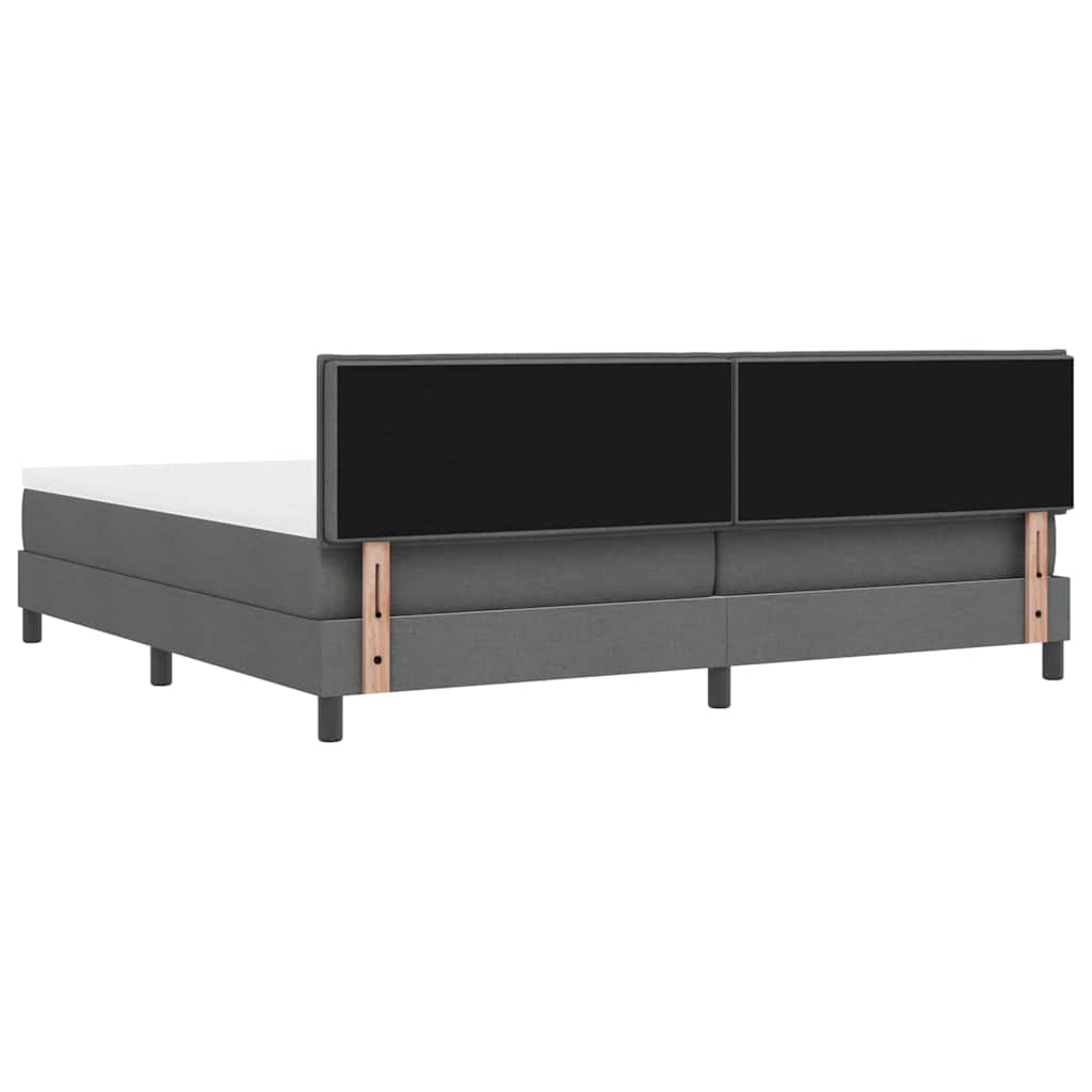 Letto a molle con testiera Grigio scuro 200 x 200 cm Tessuto | homemem39