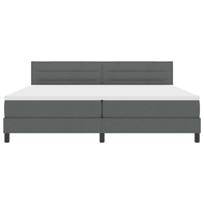 Letto a molle con testiera Grigio scuro 200 x 200 cm Tessuto | homemem39