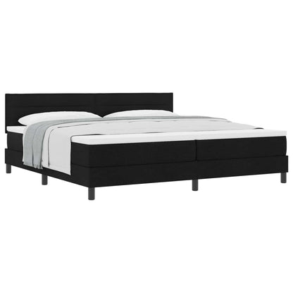 Letto a molle con testiera Nero 200 x 200 cm Tessuto | homemem39