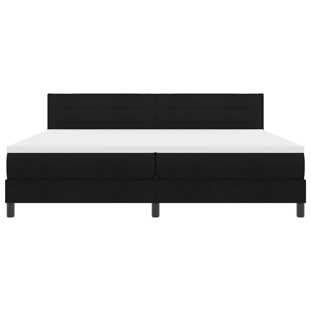 Letto a molle con testiera Nero 200 x 200 cm Tessuto | homemem39