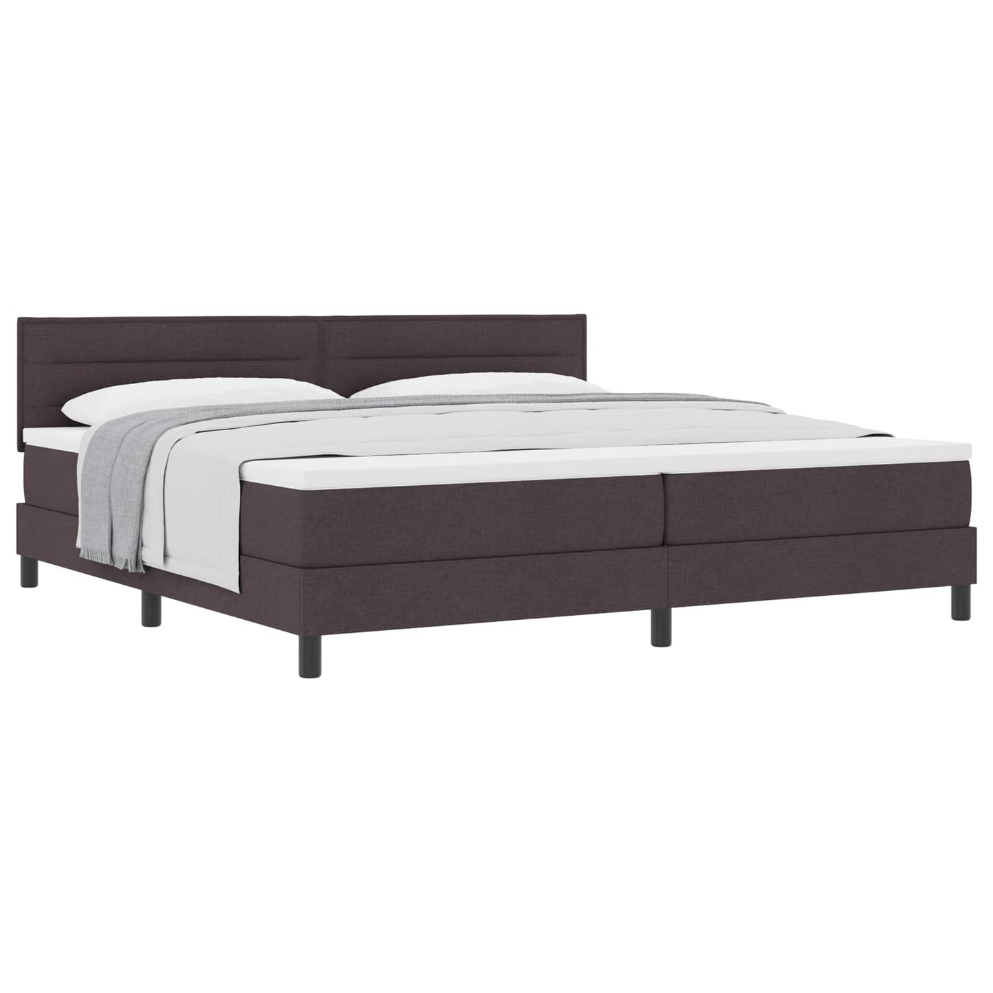 Letto a molle con testiera Marrone Scuro 200 x 200 cm Tessuto | homemem39