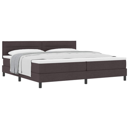 Letto a molle con testiera Marrone Scuro 200 x 200 cm Tessuto | homemem39