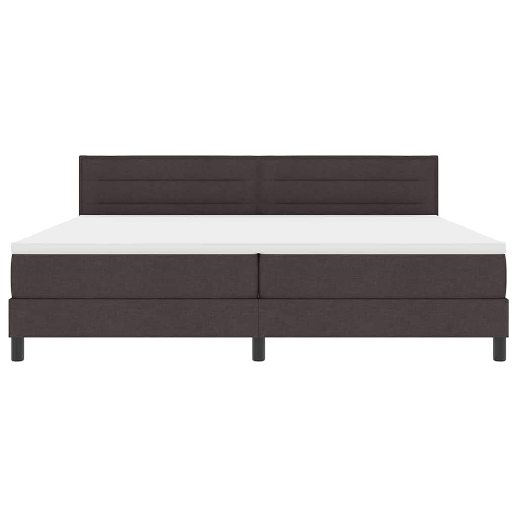 Letto a molle con testiera Marrone Scuro 200 x 200 cm Tessuto | homemem39