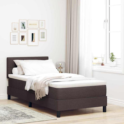 Letto a molle con cuscino Marrone Scuro 90 x 190 cm Tessuto | homemem39