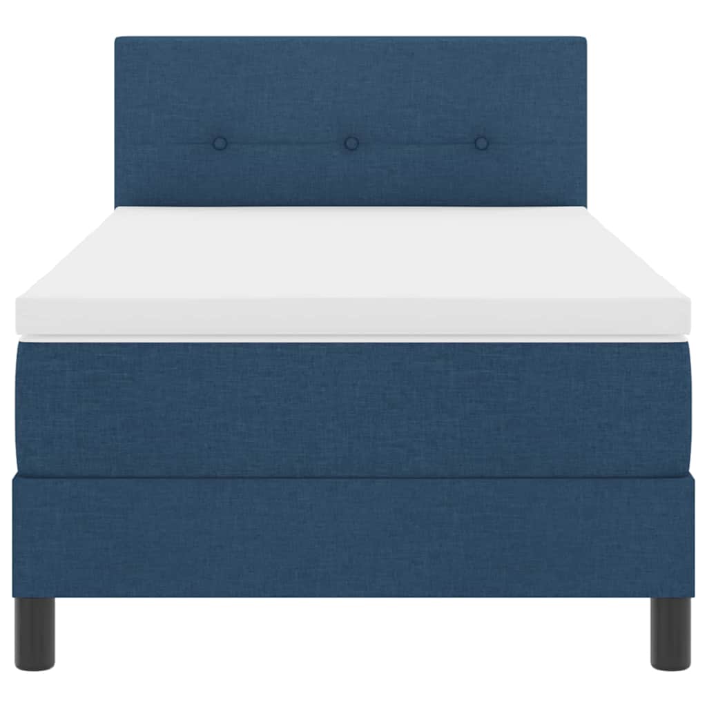 Letto a molle con materasso Blu 90 x 190 cm Tessuto