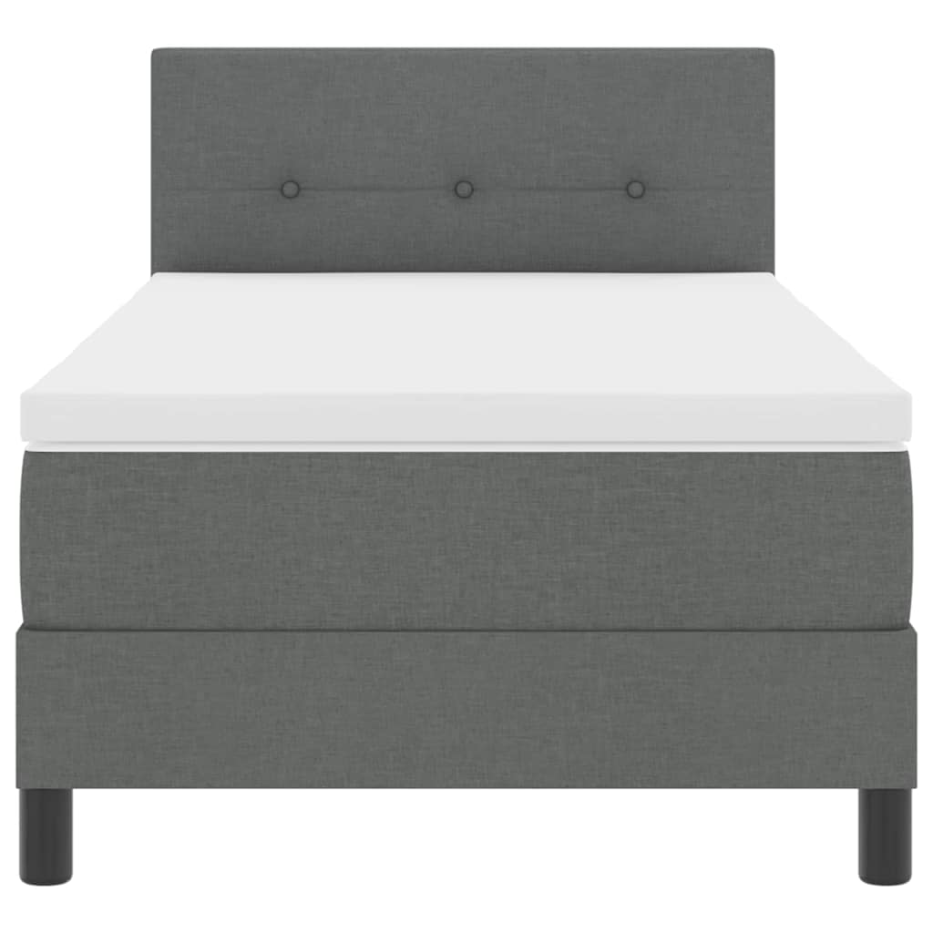 Letto a molle con testiera Grigio scuro 90 x 200 cm Tessuto | homemem39