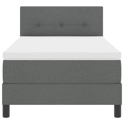 Letto a molle con testiera Grigio scuro 90 x 200 cm Tessuto | homemem39