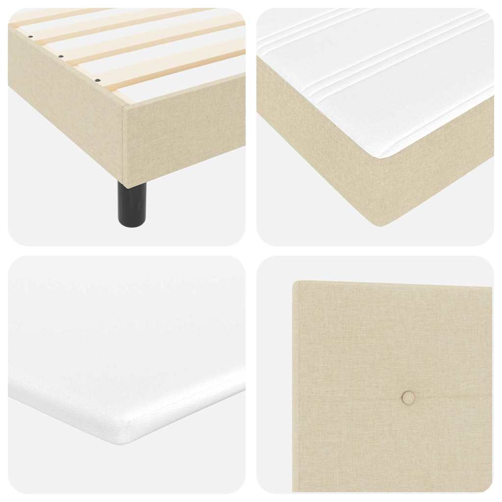 Letto a molle con testiera Crema 90 x 200 cm Tessuto | homemem39