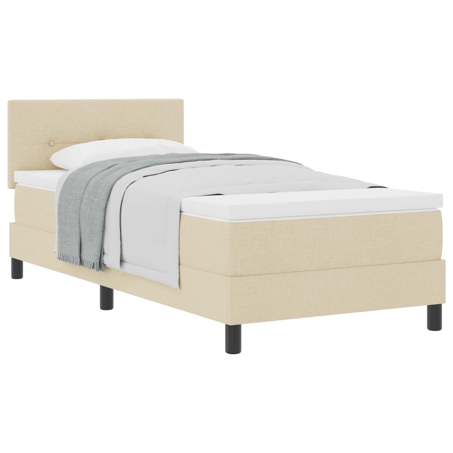Letto a molle con testiera Crema 90 x 200 cm Tessuto | homemem39