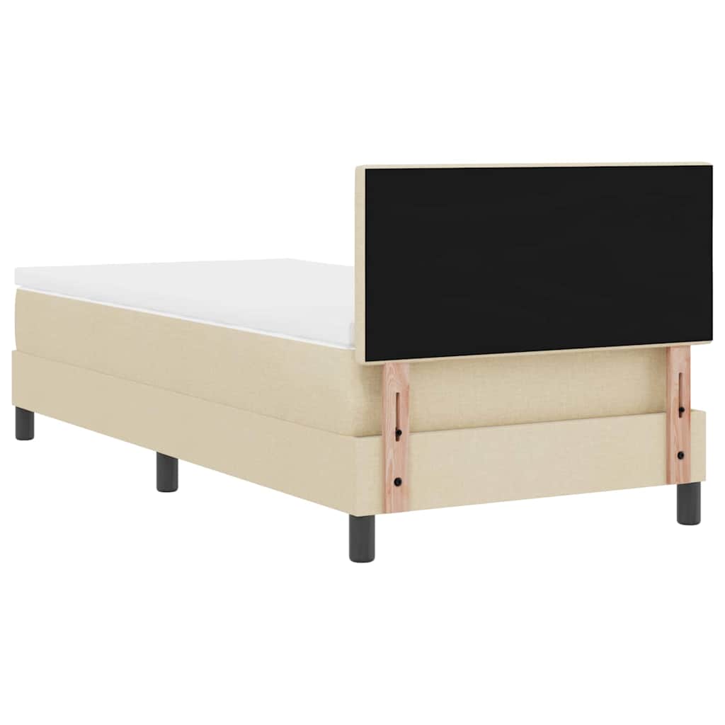 Letto a molle con testiera Crema 90 x 200 cm Tessuto | homemem39