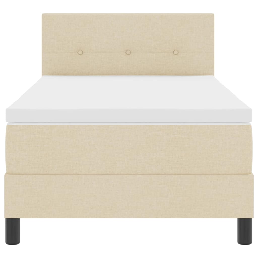Letto a molle con testiera Crema 90 x 200 cm Tessuto | homemem39