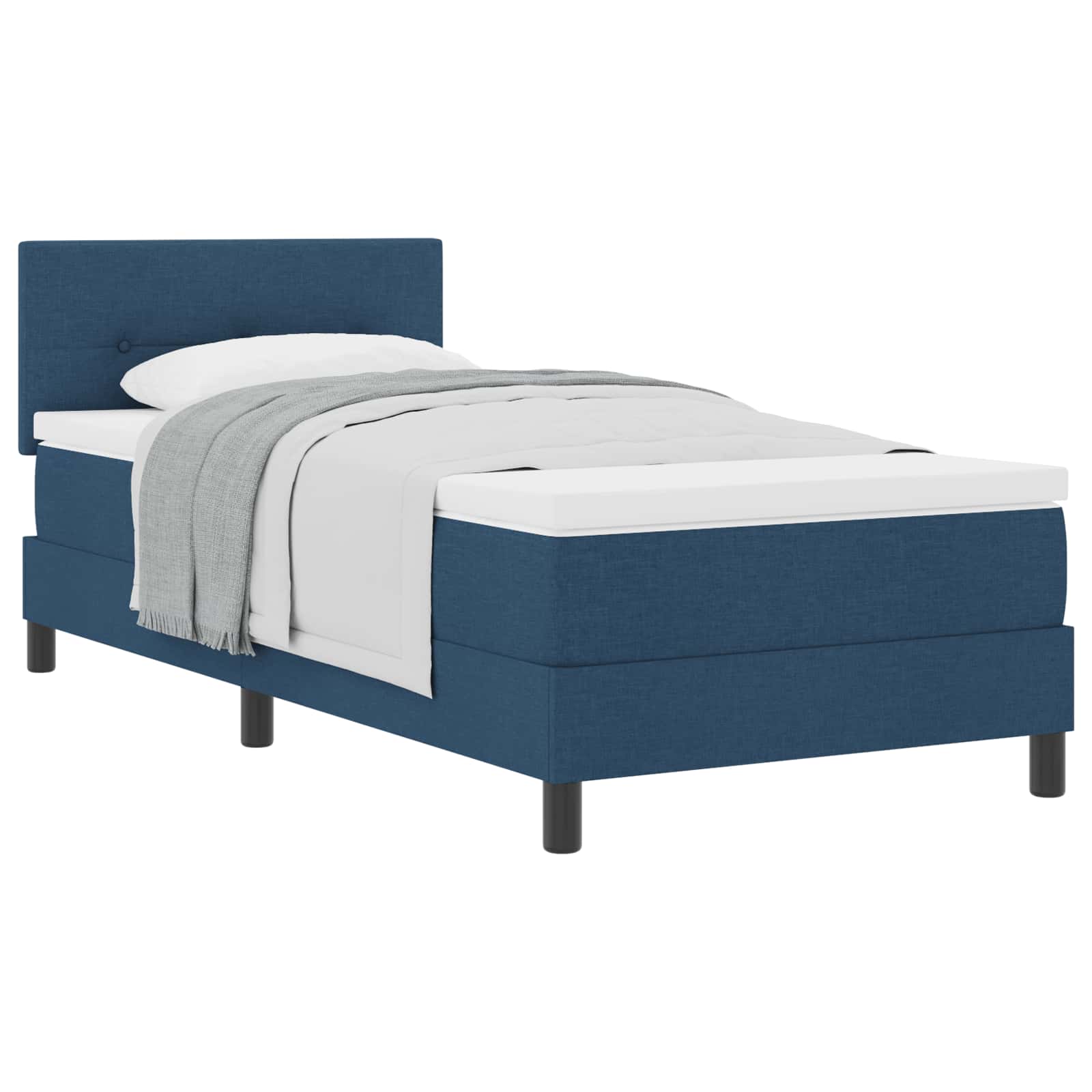 Letto a molle con testiera Blu 90 x 200 cm Tessuto | homemem39