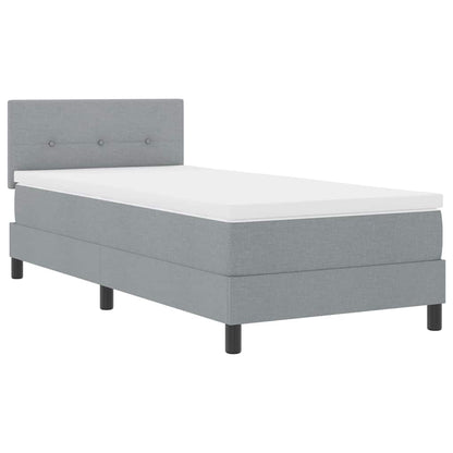 Letto a molle con materasso Grigio chiaro 100 x 200 cm Tessuto