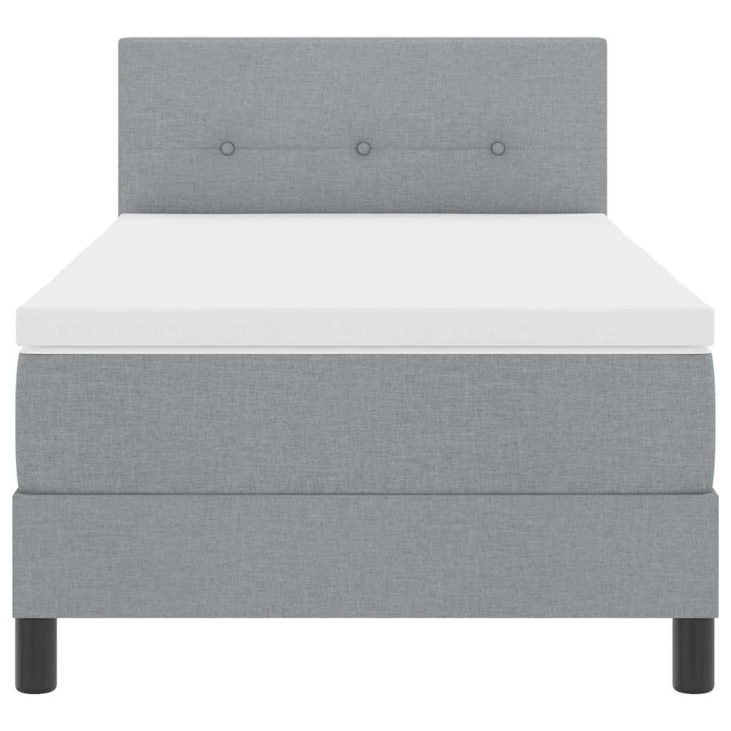 Letto a molle con materasso Grigio chiaro 100 x 200 cm Tessuto