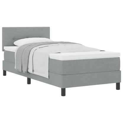 Letto a molle con materasso Grigio chiaro 100 x 200 cm Tessuto