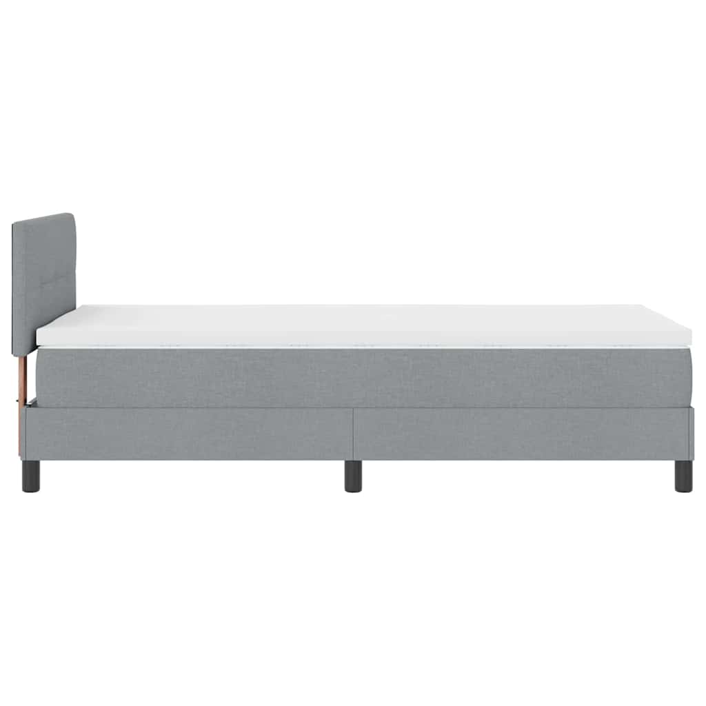Letto a molle con materasso Grigio chiaro 100 x 200 cm Tessuto