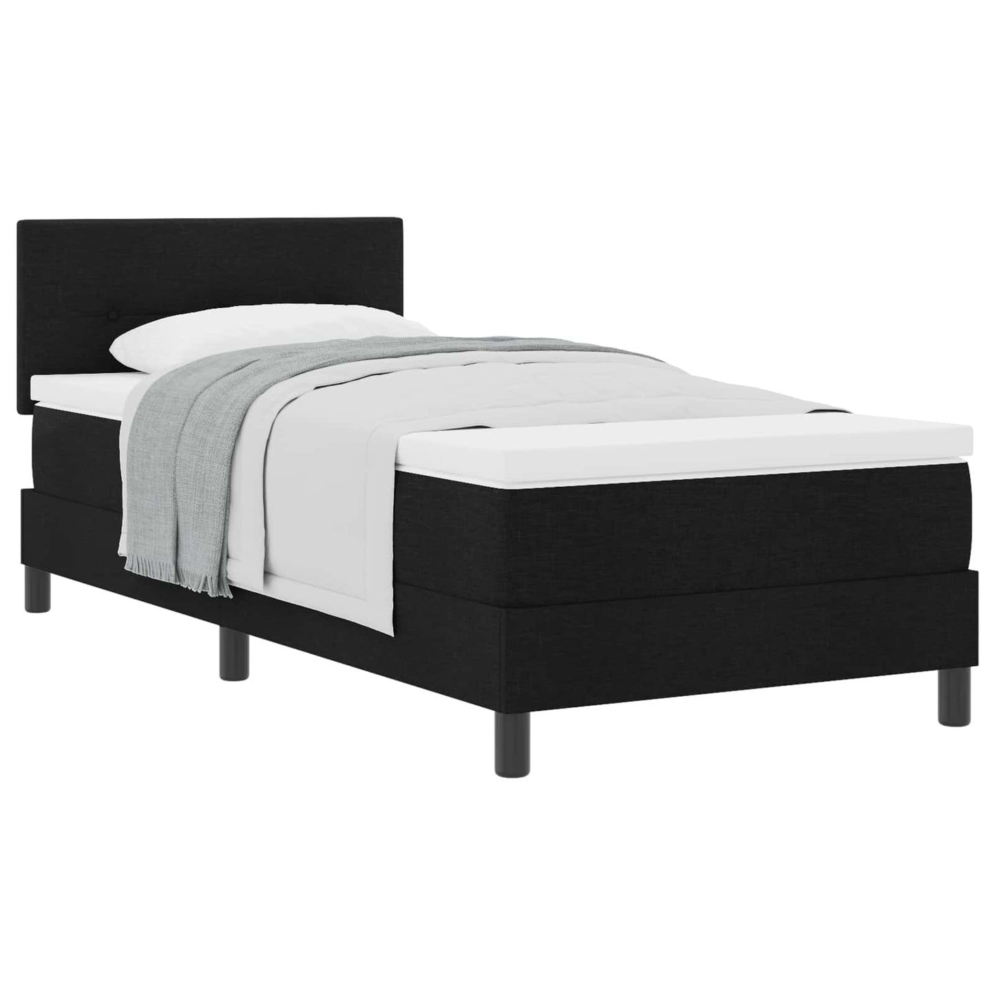 Letto a molle con testiera Nero 100 x 200 cm Tessuto | homemem39