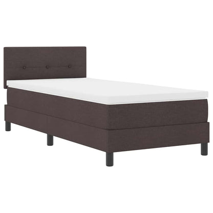 Letto a molle con cuscino Marrone Scuro 100 x 200 cm Tessuto | homemem39