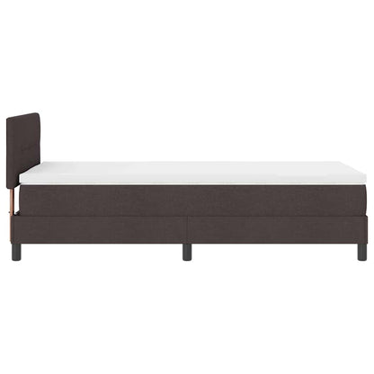 Letto a molle con cuscino Marrone Scuro 100 x 200 cm Tessuto | homemem39
