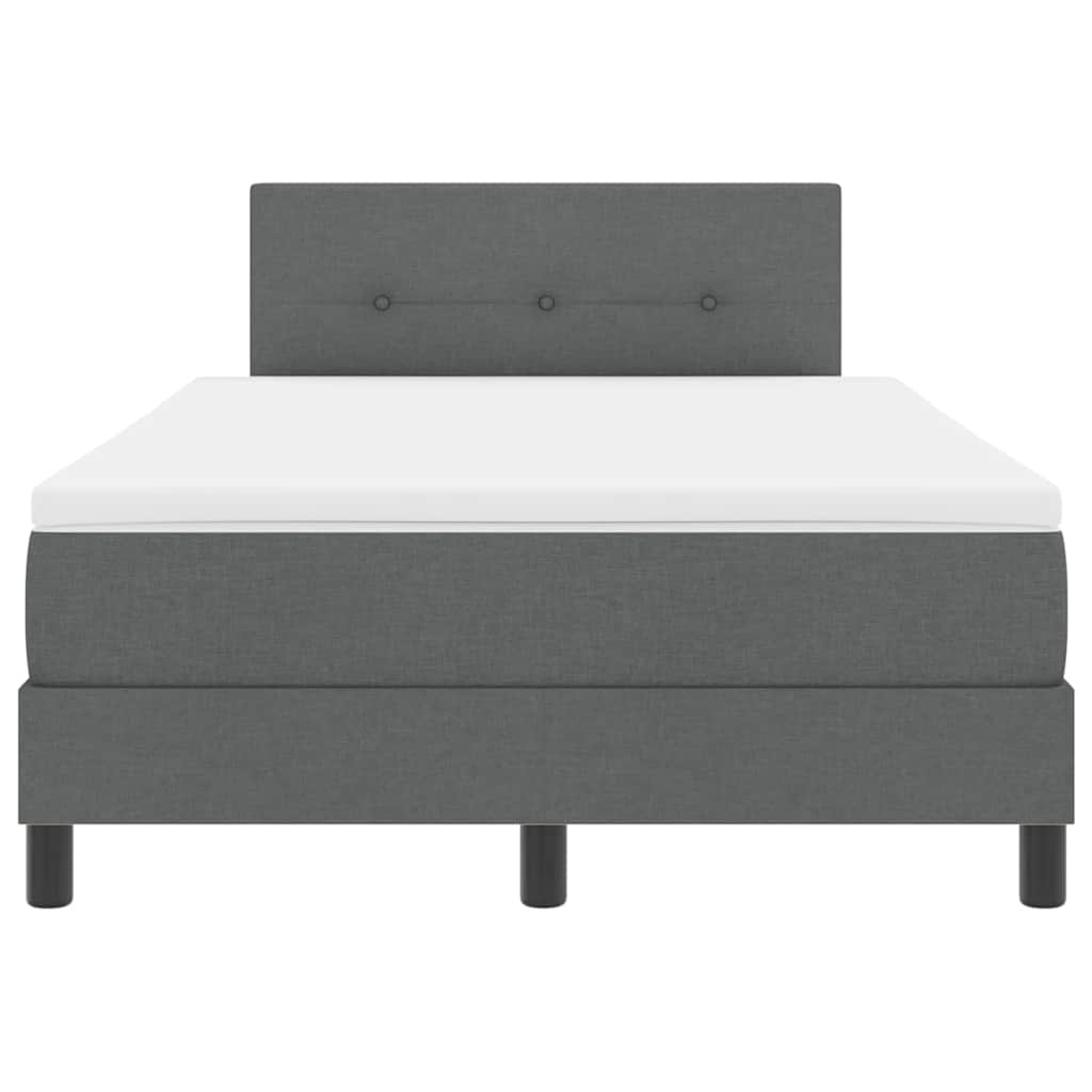 Letto a molle con materasso Grigio scuro 120 x 190 cm Tessuto