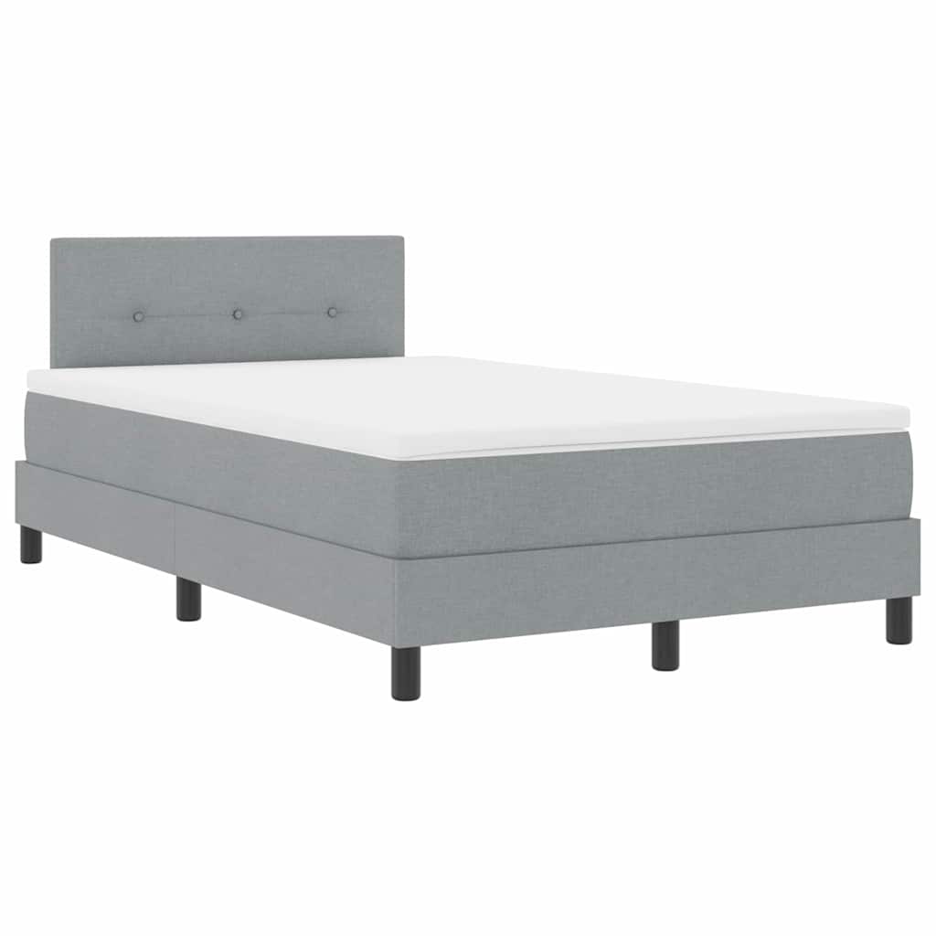 Letto a molle con materasso Grigio chiaro 120 x 200 cm Tessuto