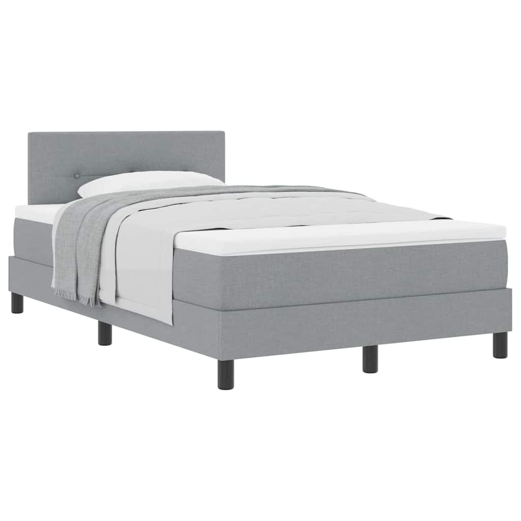 Letto a molle con materasso Grigio chiaro 120 x 200 cm Tessuto