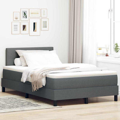 Letto a molle con materasso Grigio scuro 120 x 200 cm Tessuto