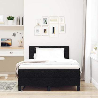 Letto a molle con testiera Nero 120 x 200 cm Tessuto | homemem39