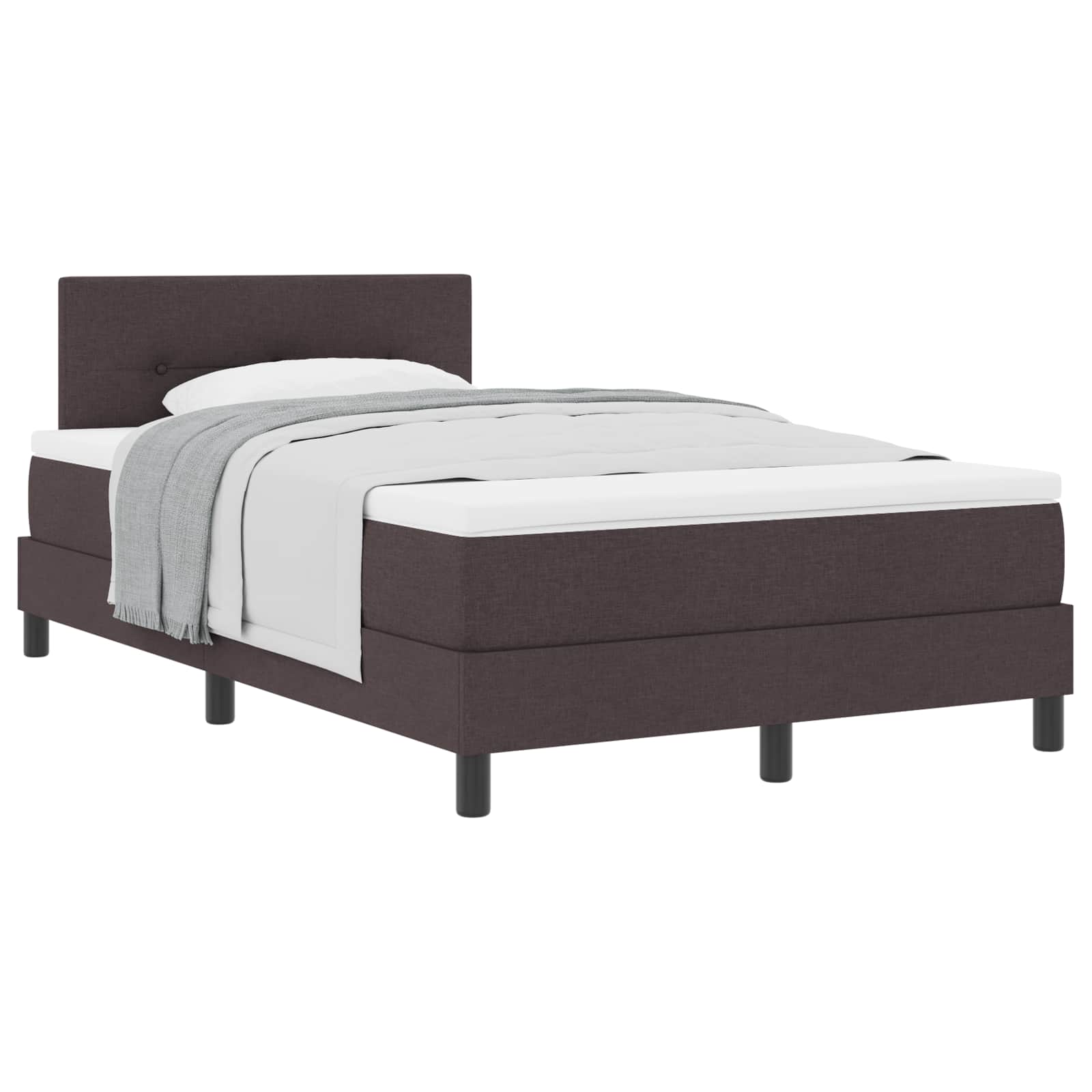 Letto a molle con testiera Marrone Scuro 120 x 200 cm Tessuto | homemem39