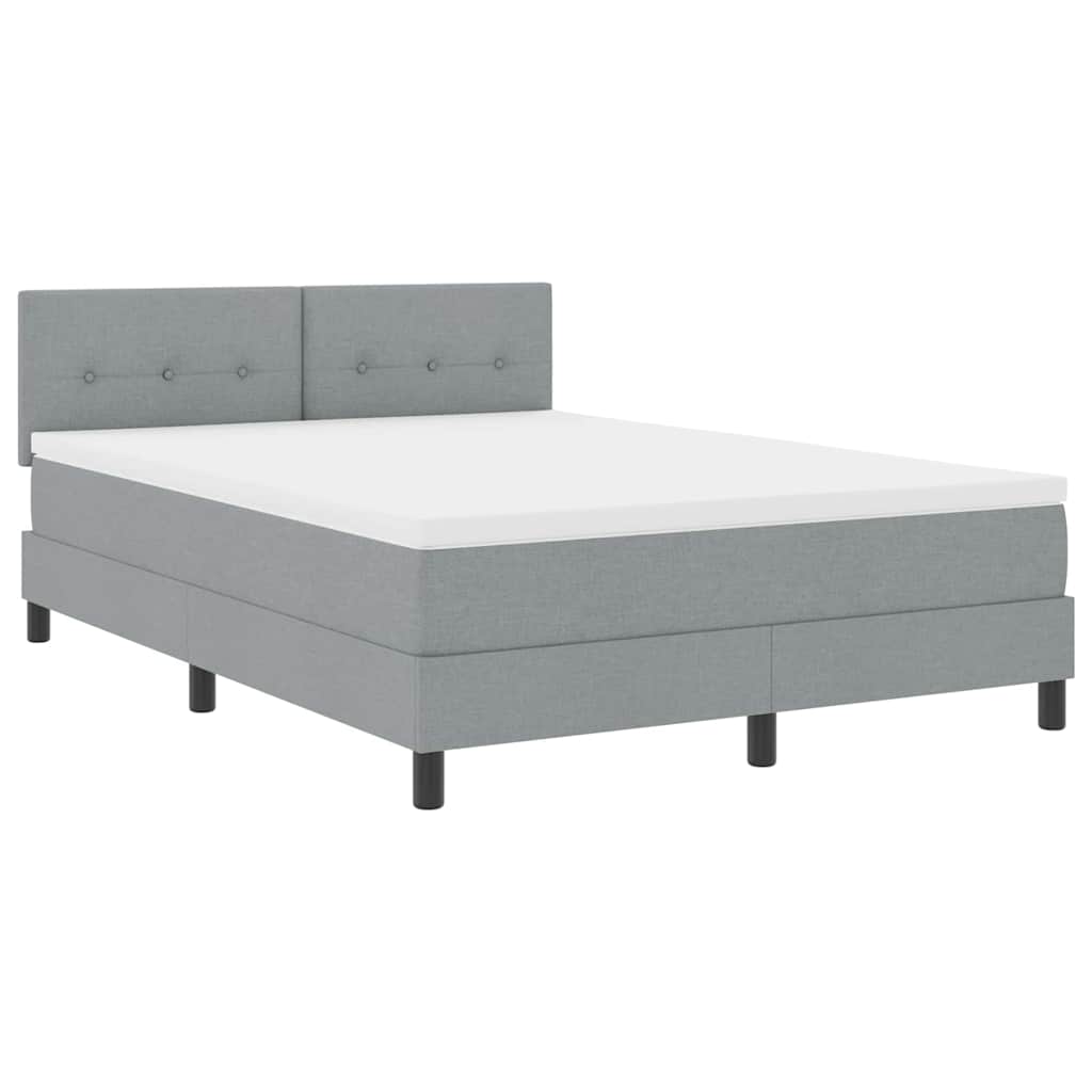 Letto a molle con materasso Grigio chiaro 140 x 190 cm Tessuto