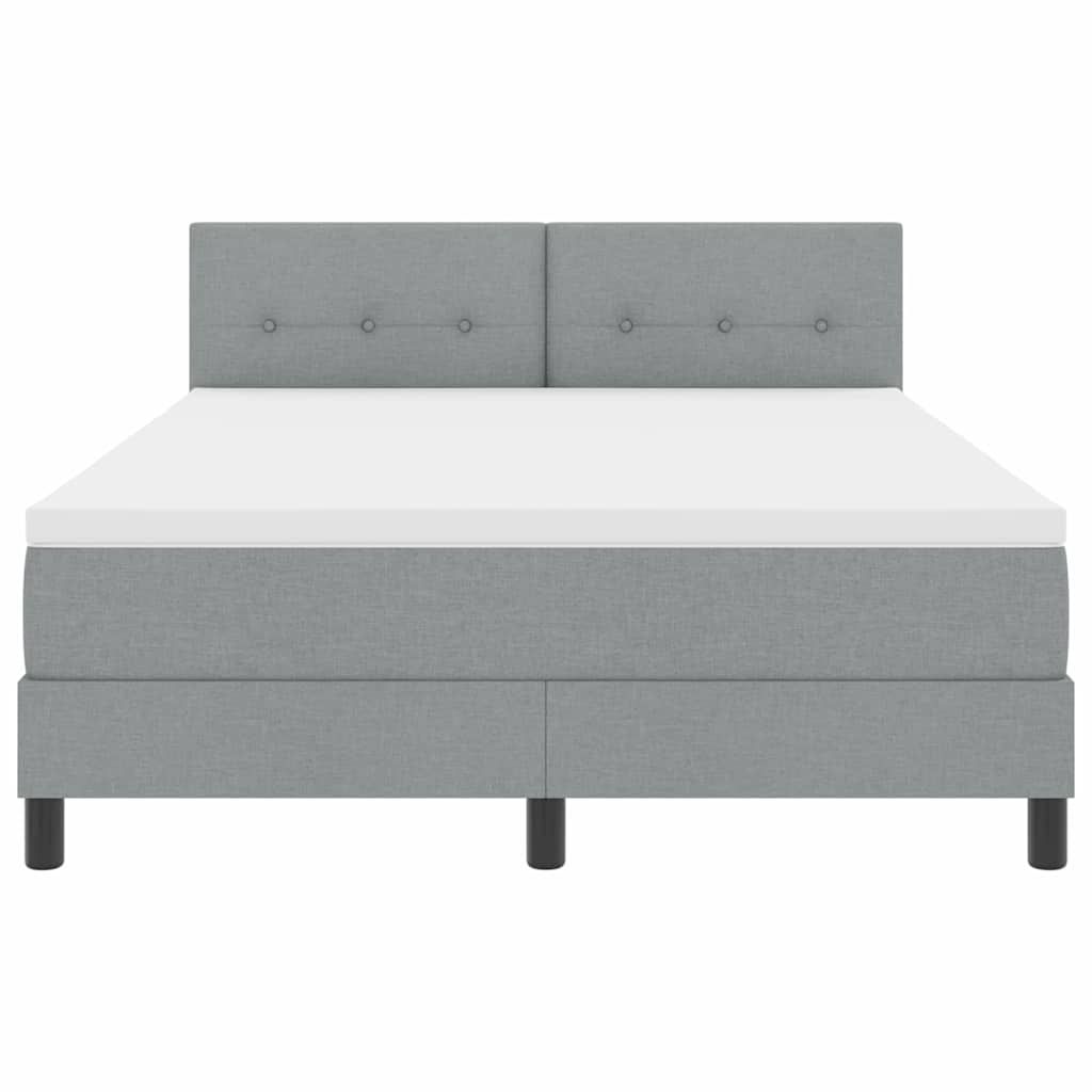Letto a molle con materasso Grigio chiaro 140 x 190 cm Tessuto