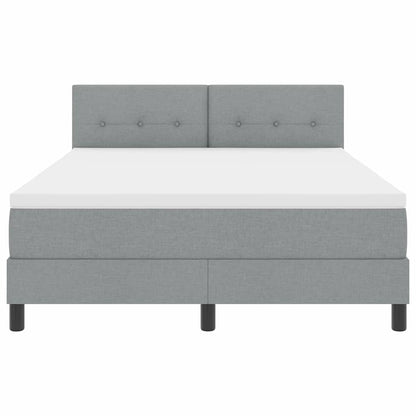 Letto a molle con materasso Grigio chiaro 140 x 190 cm Tessuto