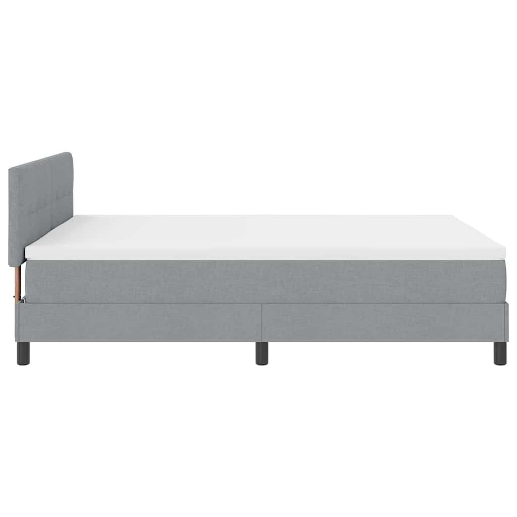 Letto a molle con materasso Grigio chiaro 140 x 190 cm Tessuto