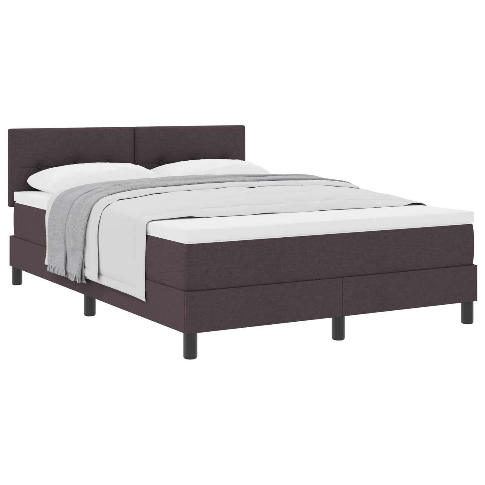Letto a molle con testiera Marrone Scuro 140 x 190 cm Tessuto | homemem39