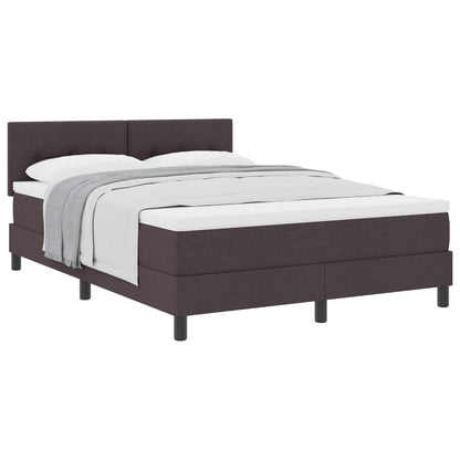 Letto a molle con testiera Marrone Scuro 140 x 190 cm Tessuto | homemem39