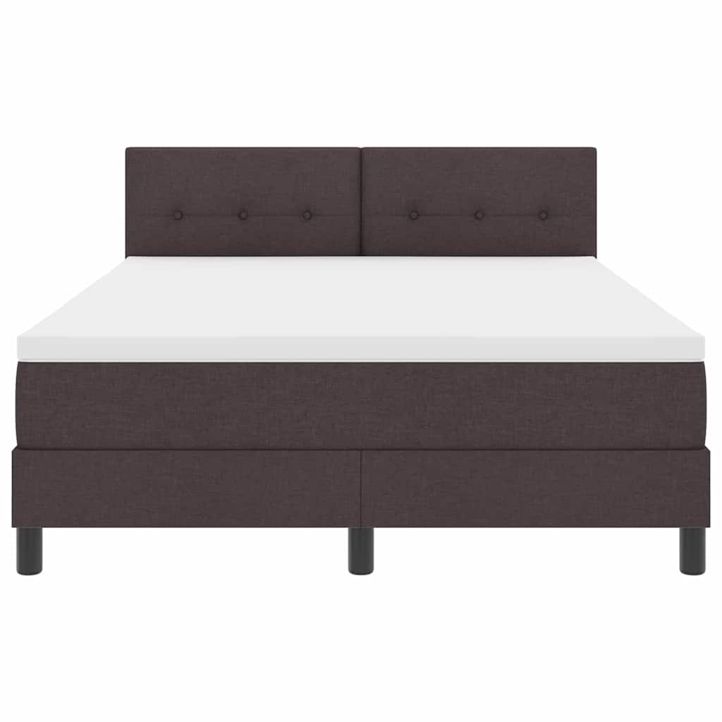 Letto a molle con testiera Marrone Scuro 140 x 190 cm Tessuto | homemem39