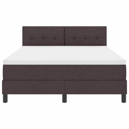 Letto a molle con testiera Marrone Scuro 140 x 190 cm Tessuto | homemem39