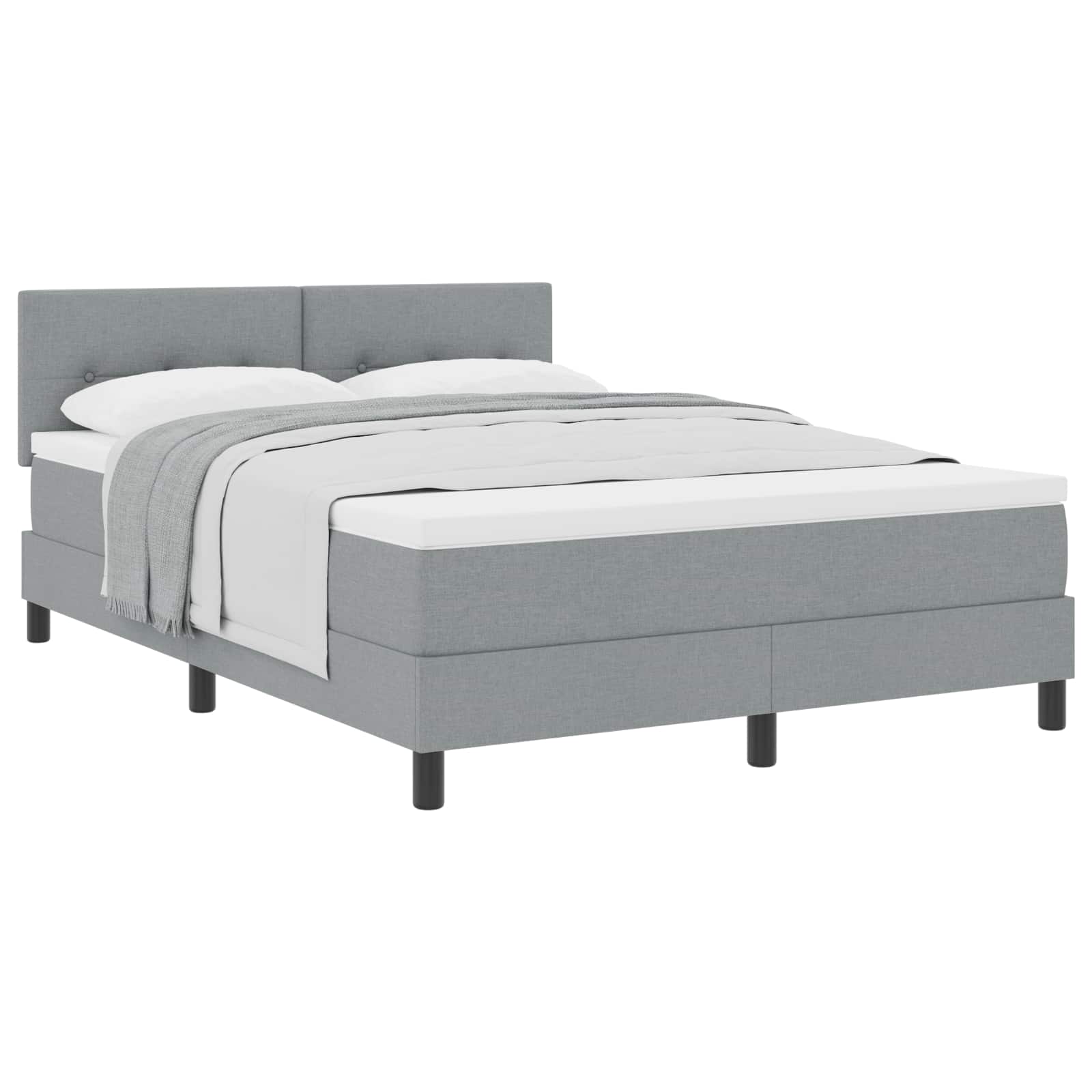 Letto a molle con testiera Grigio chiaro 140 x 200 cm Tessuto | homemem39