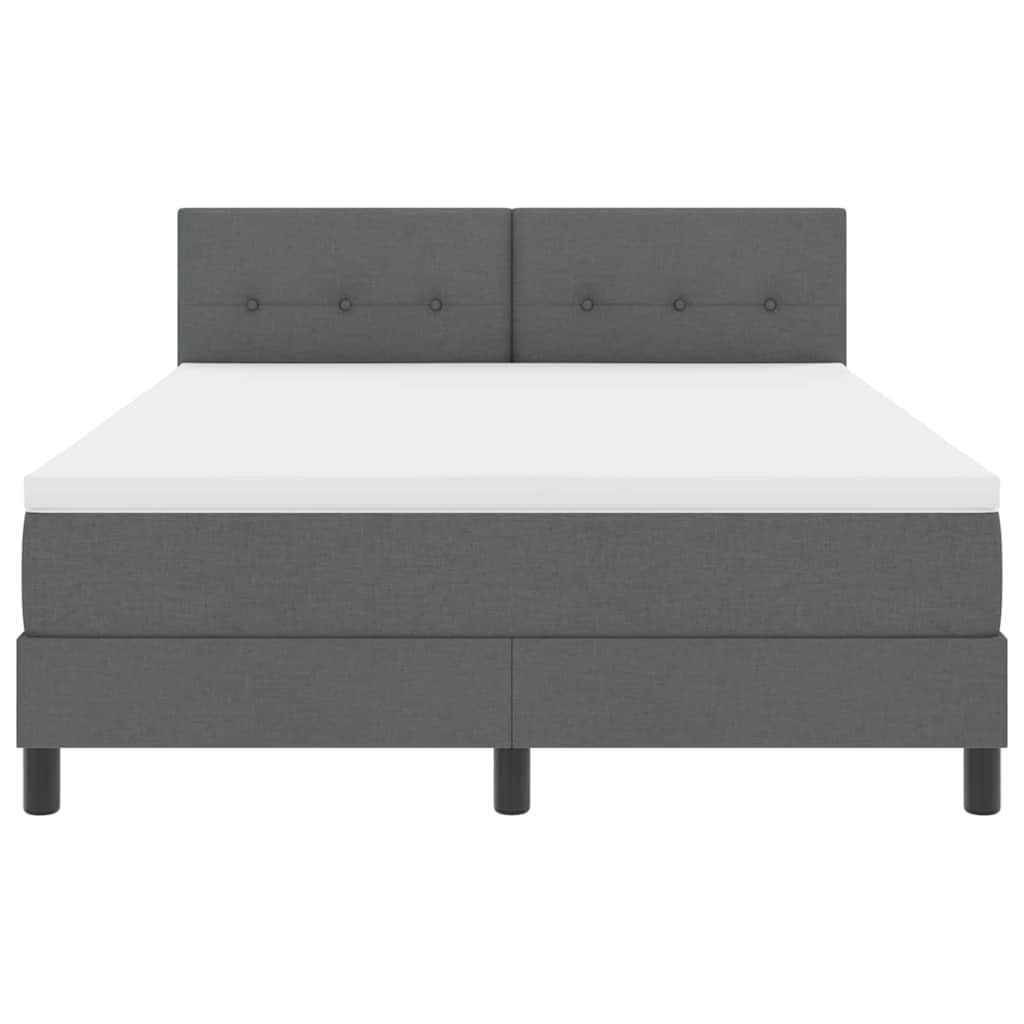 Letto a molle con testiera Grigio scuro 140 x 200 cm Tessuto | homemem39