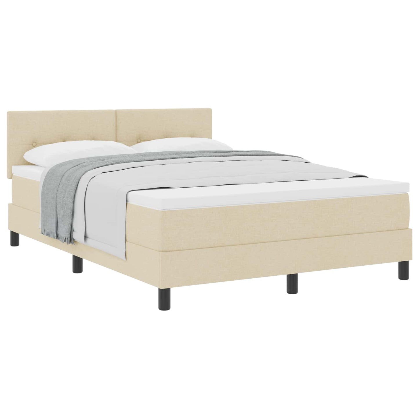 Letto a molle con testiera Crema 140 x 200 cm Tessuto | homemem39
