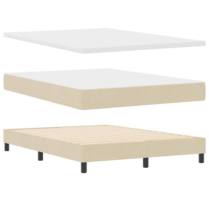 Letto a molle con testiera Crema 140 x 200 cm Tessuto | homemem39