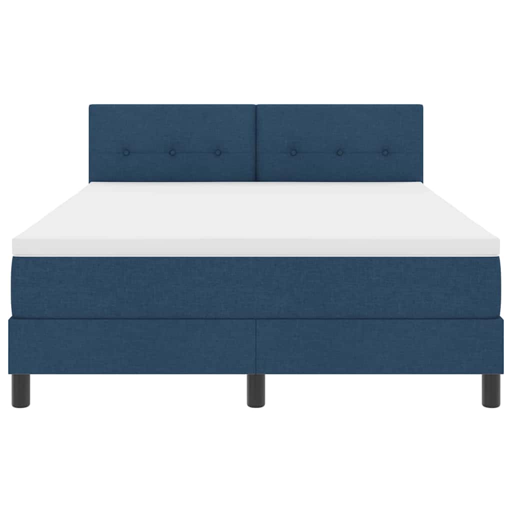 Letto a molle con testiera Blu 140 x 200 cm Tessuto | homemem39