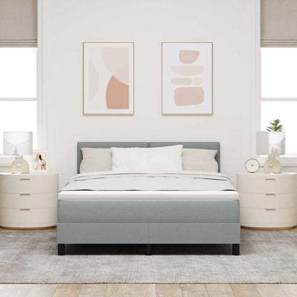 Letto a molle con testiera Grigio chiaro 160 x 200 cm Tessuto | homemem39
