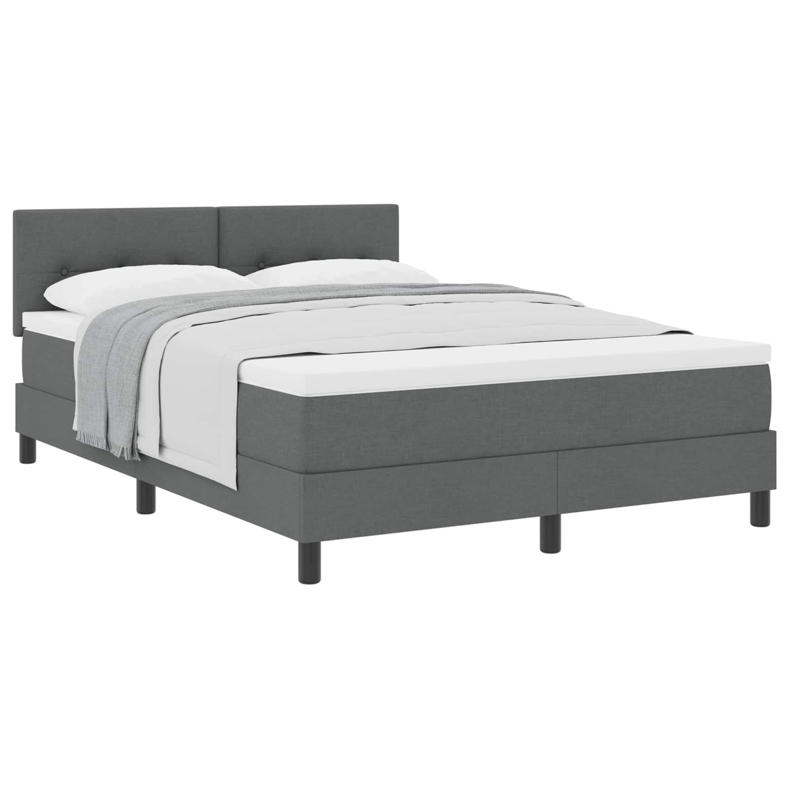 Letto a molle con testiera Grigio scuro 160 x 200 cm Tessuto | homemem39