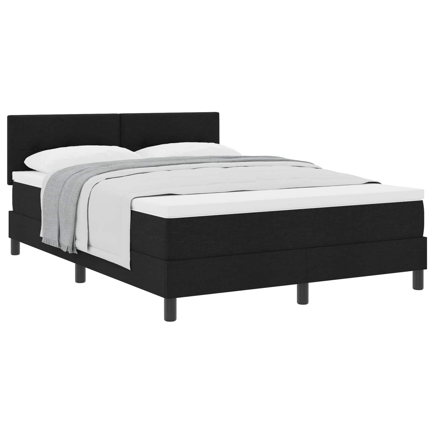 Letto a molle con testiera Nero 160 x 200 cm Tessuto | homemem39