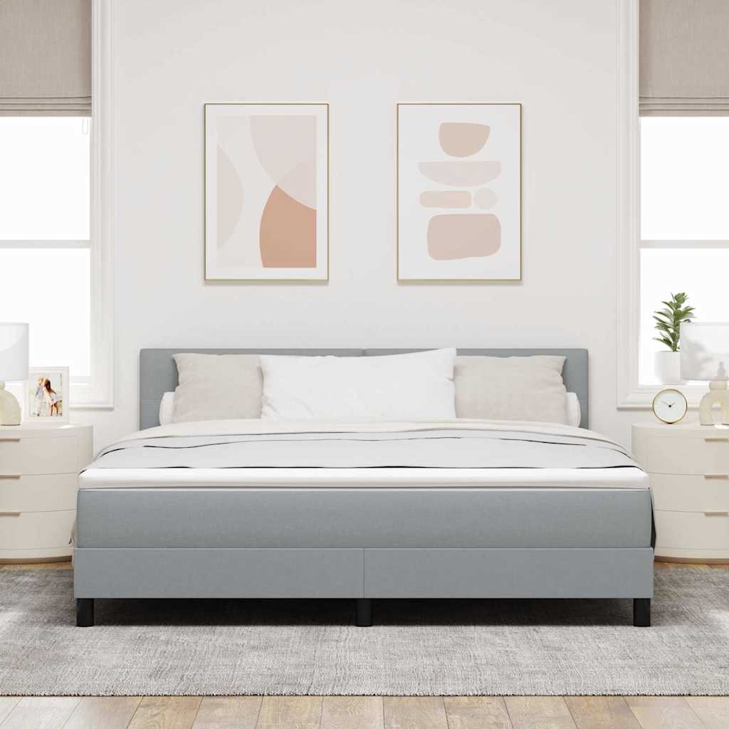 Letto a molle con testiera Grigio chiaro 180 x 200 cm Tessuto | homemem39