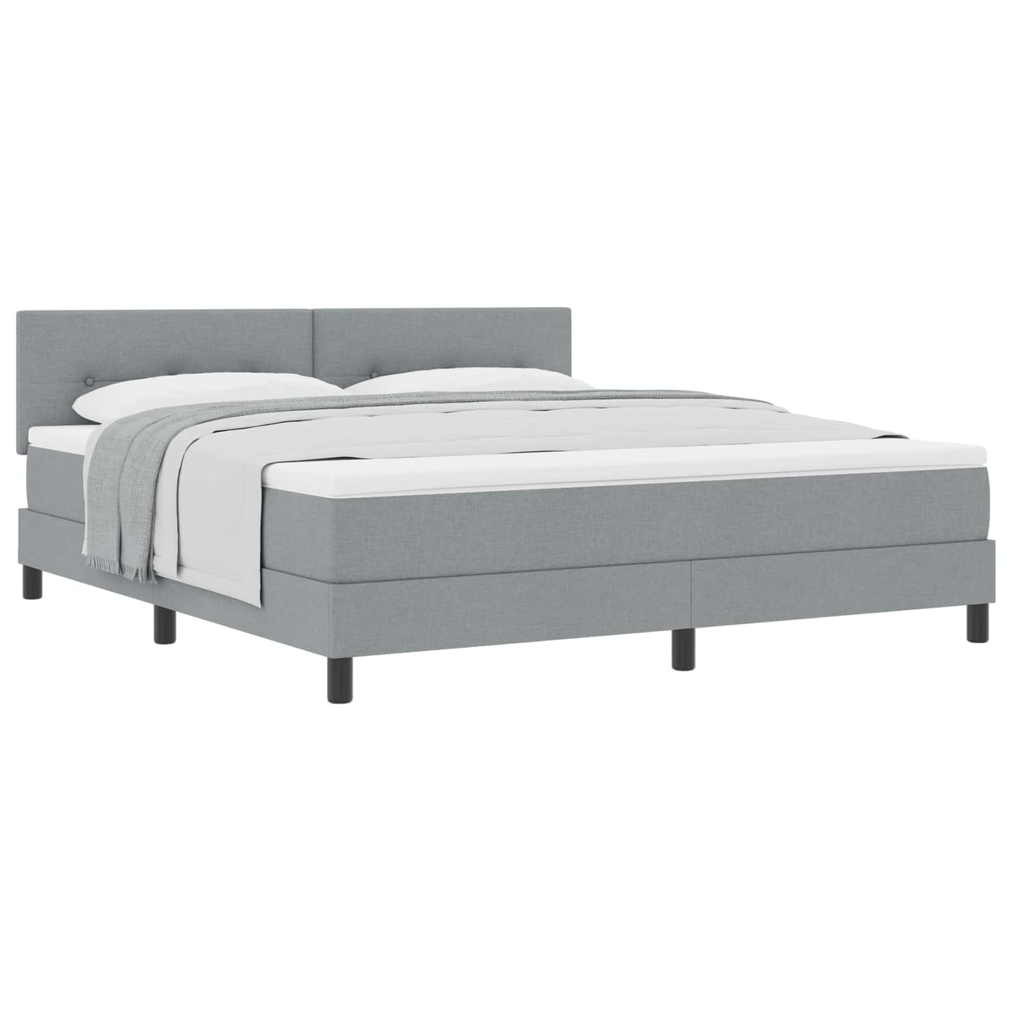 Letto a molle con testiera Grigio chiaro 180 x 200 cm Tessuto | homemem39