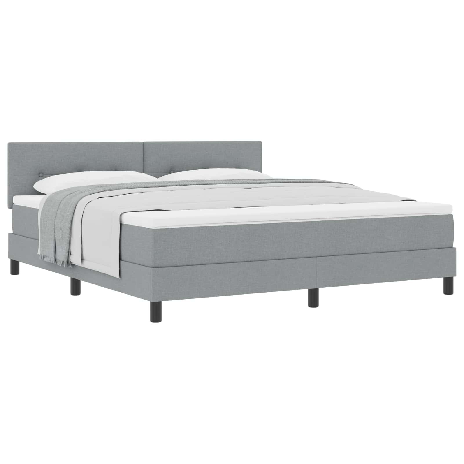 Letto a molle con testiera Grigio chiaro 180 x 200 cm Tessuto | homemem39