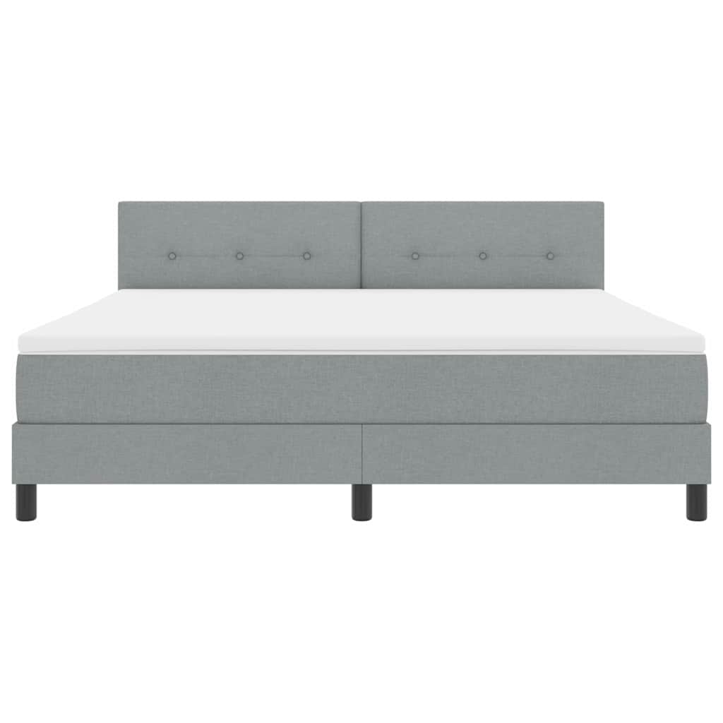 Letto a molle con testiera Grigio chiaro 180 x 200 cm Tessuto | homemem39
